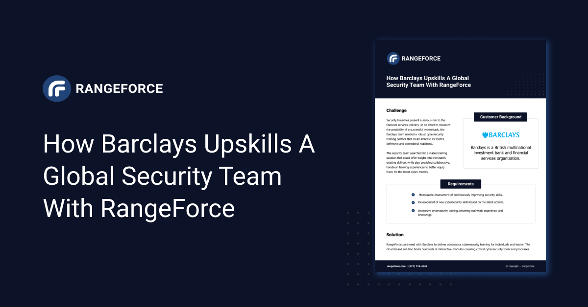 How Barclays Upskills a Global Security Team with RangeForce